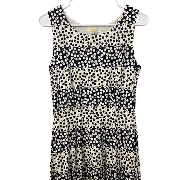 Boden Rosamund Jersey Midi Dress US 6R Navy White Sleeveless Floral Striped Prep - Picture 6 of 10